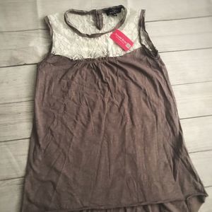 Lace and grey tunic style blouse-never worn